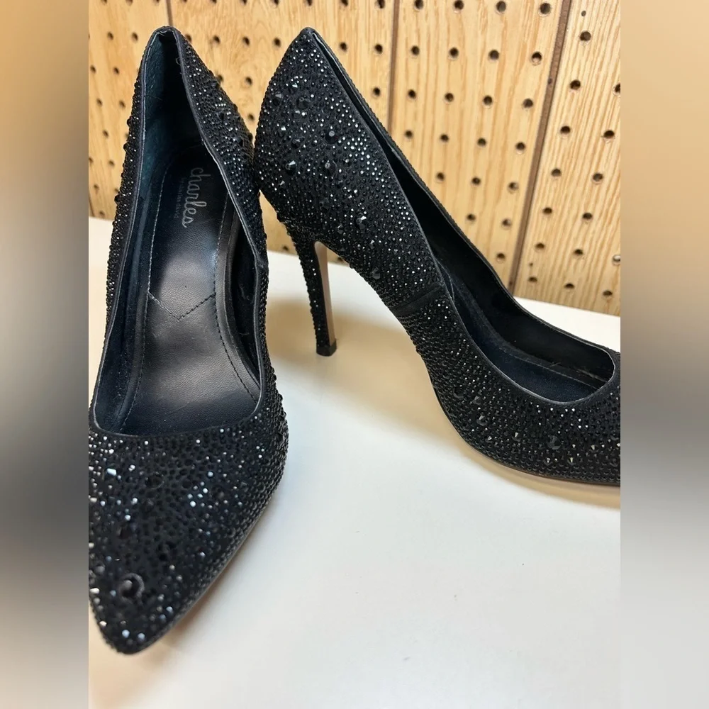 Charles By Charles David Black Embellish Stiletto Pumps